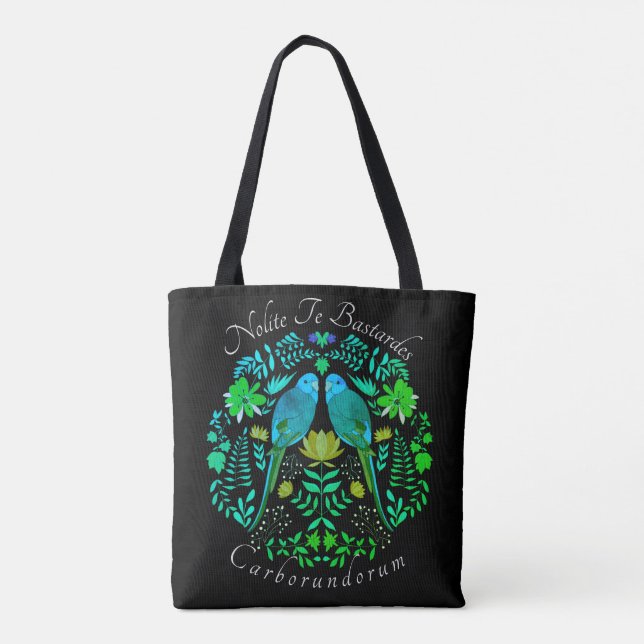 Tote Bag Art féministe Nolite Te Bastardes Carborundorum (Dos)