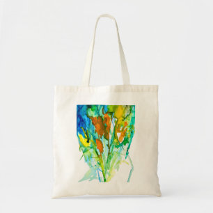 Tote Bag Art floral abstrait aquarelle