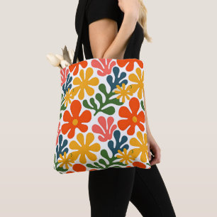 Tote Bag Art floral abstrait coloré Matisse rétro