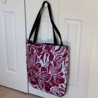 Tote Bag Art Floral Abstrait Courses au Supermarché Plage