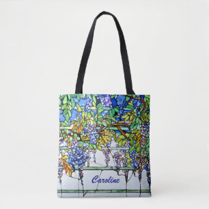 Tote Bag Art floral de Tiffany de glycines vintages en