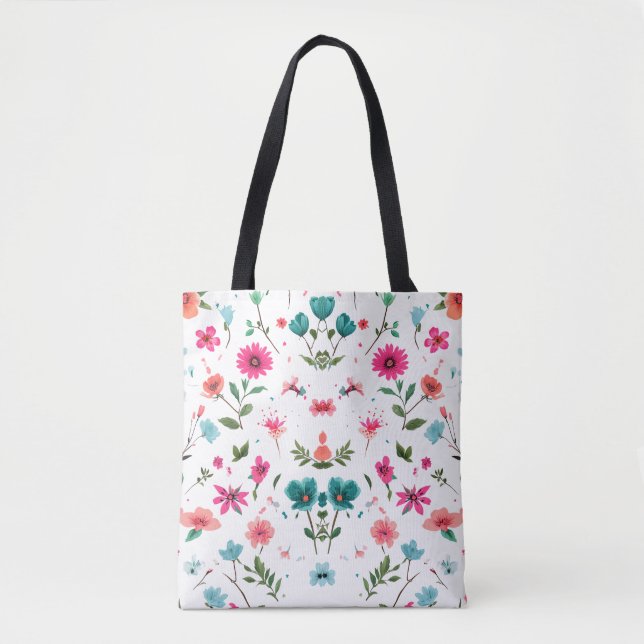 Tote Bag Art floral dynamique (Devant)