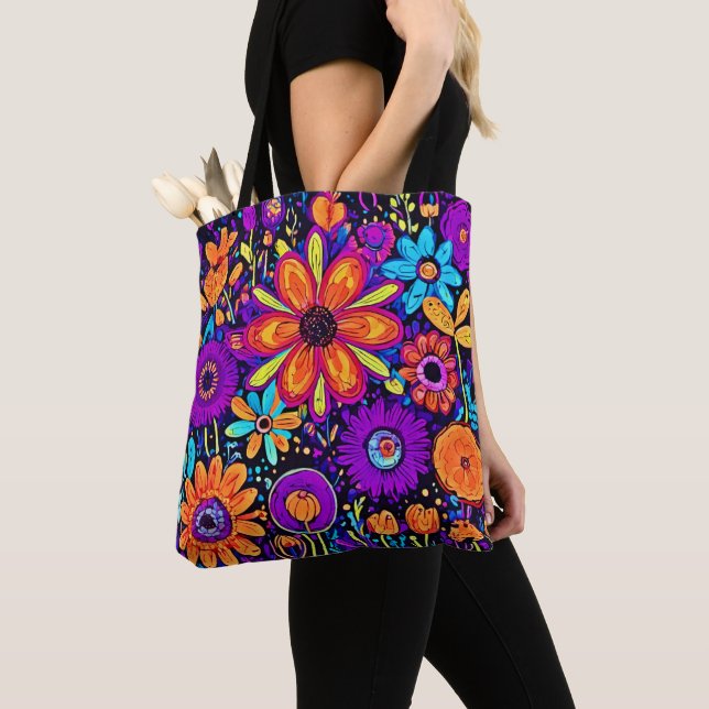 Tote Bag Art Floral éffrayant (De près)