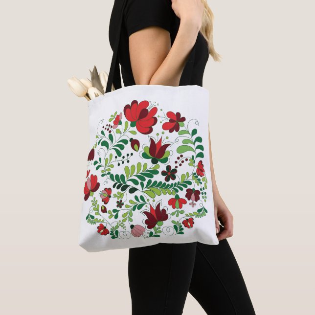 Tote Bag Art floral hongrois Matyo (De près)