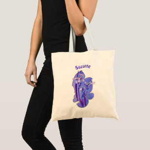 Tote Bag Art floral Iris bleu personnalisé