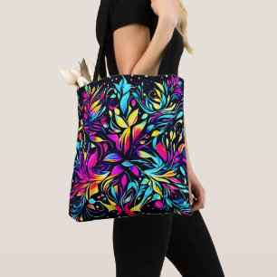 Tote Bag Art floral Neon
