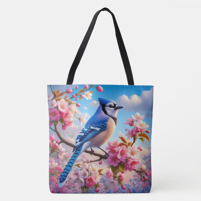 Tote Bag Art Floral/printemps Blue Jay (Devant)