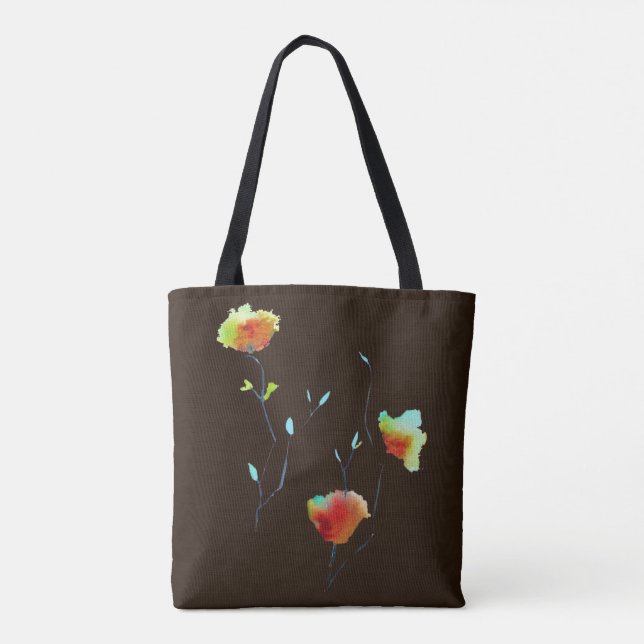 Tote Bag Art floral simple moderne fleur Automne (Dos)