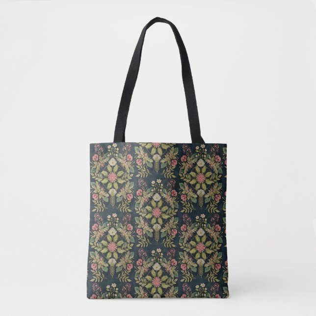 Tote Bag art folk country à fond noir  (Devant)