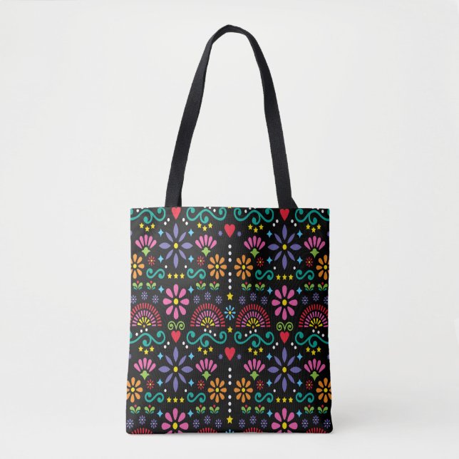 Tote Bag Art folklorique mexicain sans soudure motif, desig (Devant)
