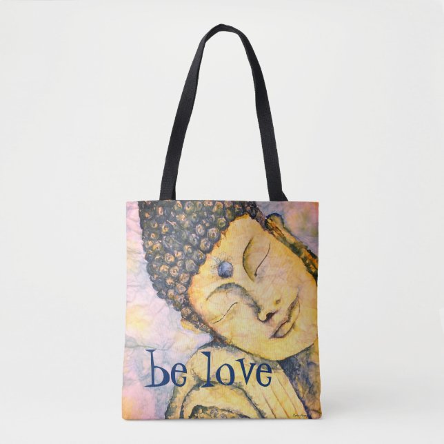 Tote Bag Art Fourre-tout d'aquarelle de Bouddha d'amour (Devant)