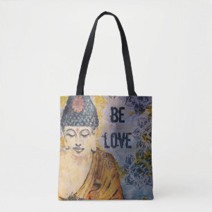 Tote Bag Art Fourre-tout d'aquarelle de Bouddha d'amour