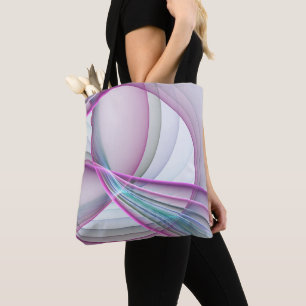 Tote Bag Art fractal abstrait coloré en mouvement, moderne