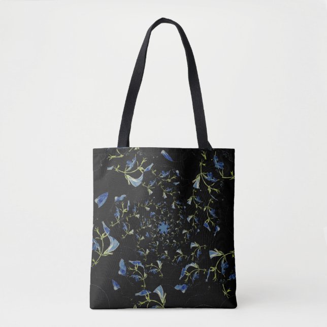 Tote Bag Art fractal bleu et noir Sage (Devant)