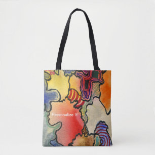 Tote Bag Art frais et chaud d'abrégé sur forme libre de
