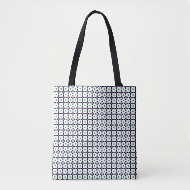 Tote Bag Art Gemstone, vert et violet (Devant)