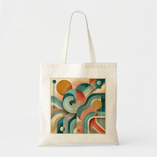 Tote Bag Art Géométrique Abstrait Vibrant : Design Moderne (Devant)