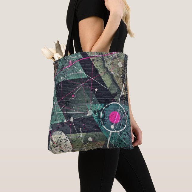 Tote Bag Art graffiti numérique abstrait cool géométrique (De près)