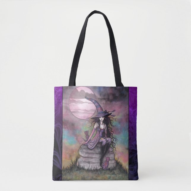 Tote Bag Art Imaginaire de sorcière Twilight enchantée (Devant)