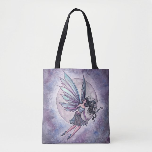 Tote Bag Art Imaginaire Fairy Vol Lune (Devant)