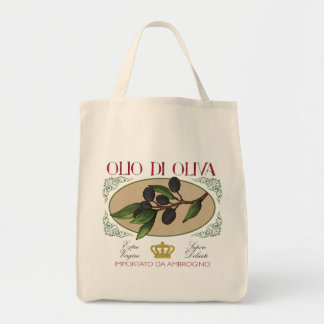Tote Bag Art italien Fourre-tout d'étiquette d'olives de