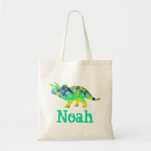 Tote Bag Art jurassique de dinosaure de Triceratops coloré
