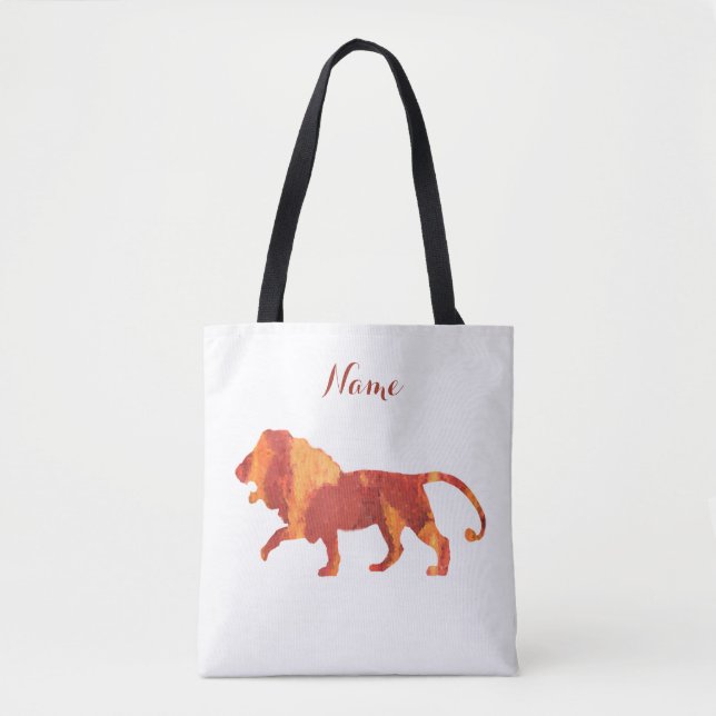 Tote Bag Art Lion rouge orange (Devant)