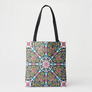 Tote Bag Art mandala de rosette ornementale colorée