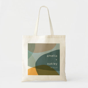 Tote Bag Art moderne Abstrait Vert Sage Turquoise Personnal