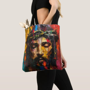 Tote Bag Art Moderne Coloré de Jésus