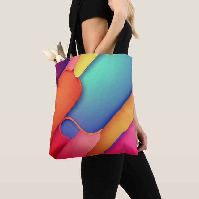 Tote Bag Art moderne, Dplis de couleurs (De près)