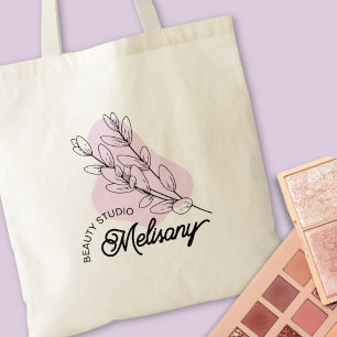Tote Bag Art Moderne minimaliste Élégant Rose Floral Line A