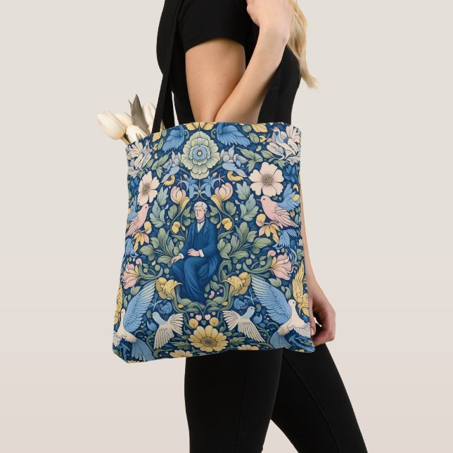 Tote Bag Art Morris aux fleurs (De près)
