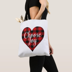 Tote Bag Art Motivationnel du coeur rouge et noir