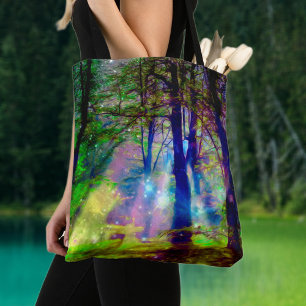 Tote Bag Art mystique de la forêt arc-en-ciel Imaginaire