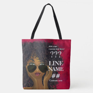 Tote Bag Art noir de sororité rouge