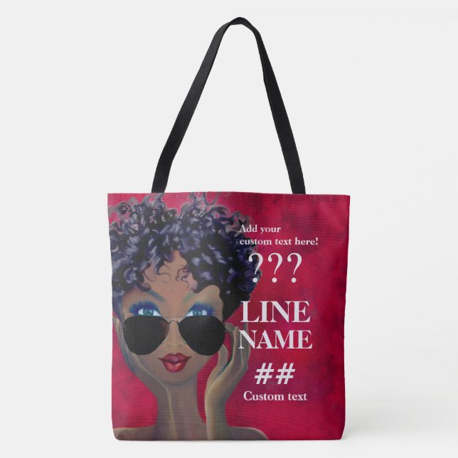 Tote Bag Art noir de sororité rouge (Devant)