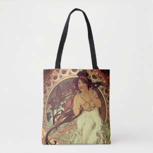 Tote Bag Art nouveau Alphonse Mucha élégante femme vintag