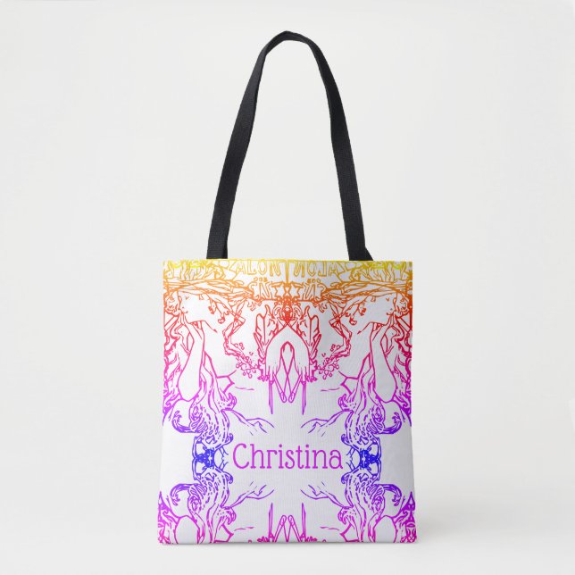 Tote Bag Art nouveau Alphonse Mucha inversé fourre-tout (Devant)