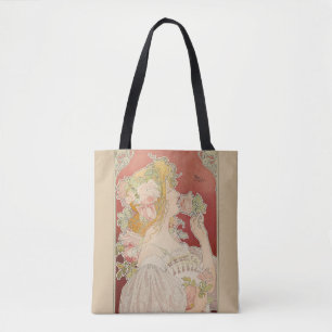 Tote Bag Art Nouveau Belle Époque Dame Roses Livemont