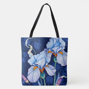 Tote Bag Art Nouveau Blue Iris
