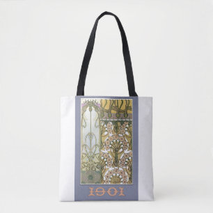 Tote Bag Art nouveau floral alphonse mucha art floral