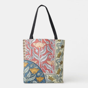 Tote Bag Art Nouveau floral vintage fleurs de pavot