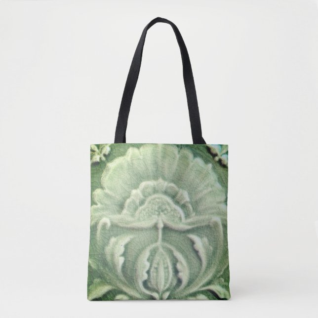 Tote Bag Art nouveau jugendstil carreaux de fleurs design v (Devant)