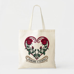 Tote Bag Art nouveau Rose Heart Floral