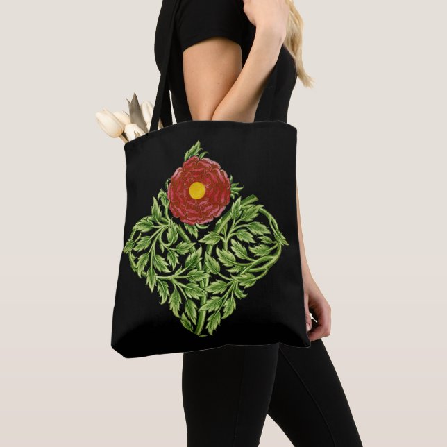 Tote Bag Art Nouveau Rouge Rose De Morgan (De près)