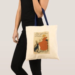 Tote Bag Art Nouveau victorien vintage, Fille avec chats au