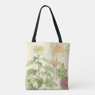 Tote Bag Art Nouveau vintage, Chrysanthèmes dans un jardin
