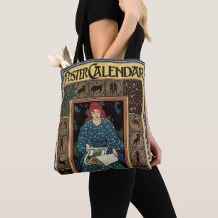 Tote Bag Art Nouveau vintage, femme lisant un livre d'astro