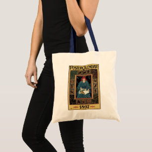 Tote Bag Art Nouveau vintage, femme lisant un livre d'astro
